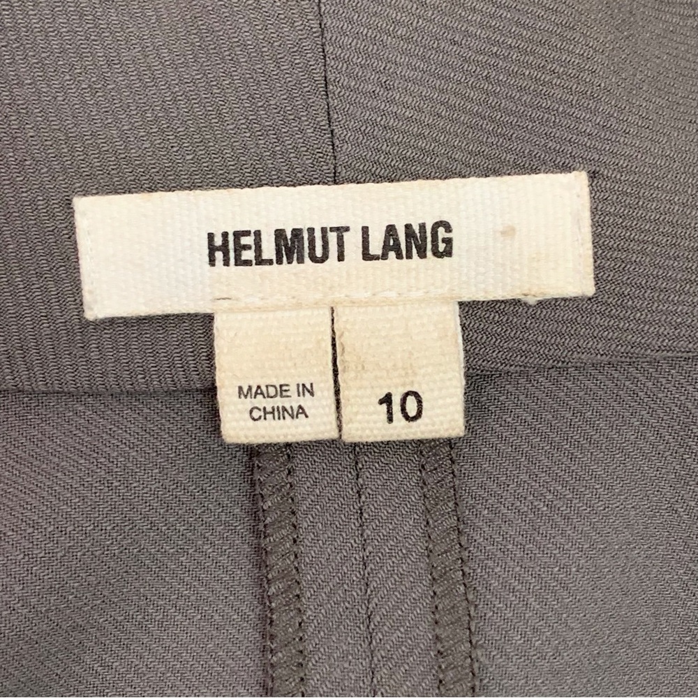 Helmut Lang Women's Grey V-Neck Wrap Sheath Wool Sleeveless Dress Size 10 - Picture 11 of 13